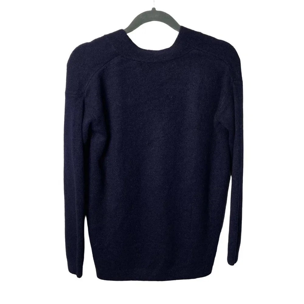 Ann Taylor Loft Women Deep Purple V-Neck Long Sleeve Pullover Sweater Size Small